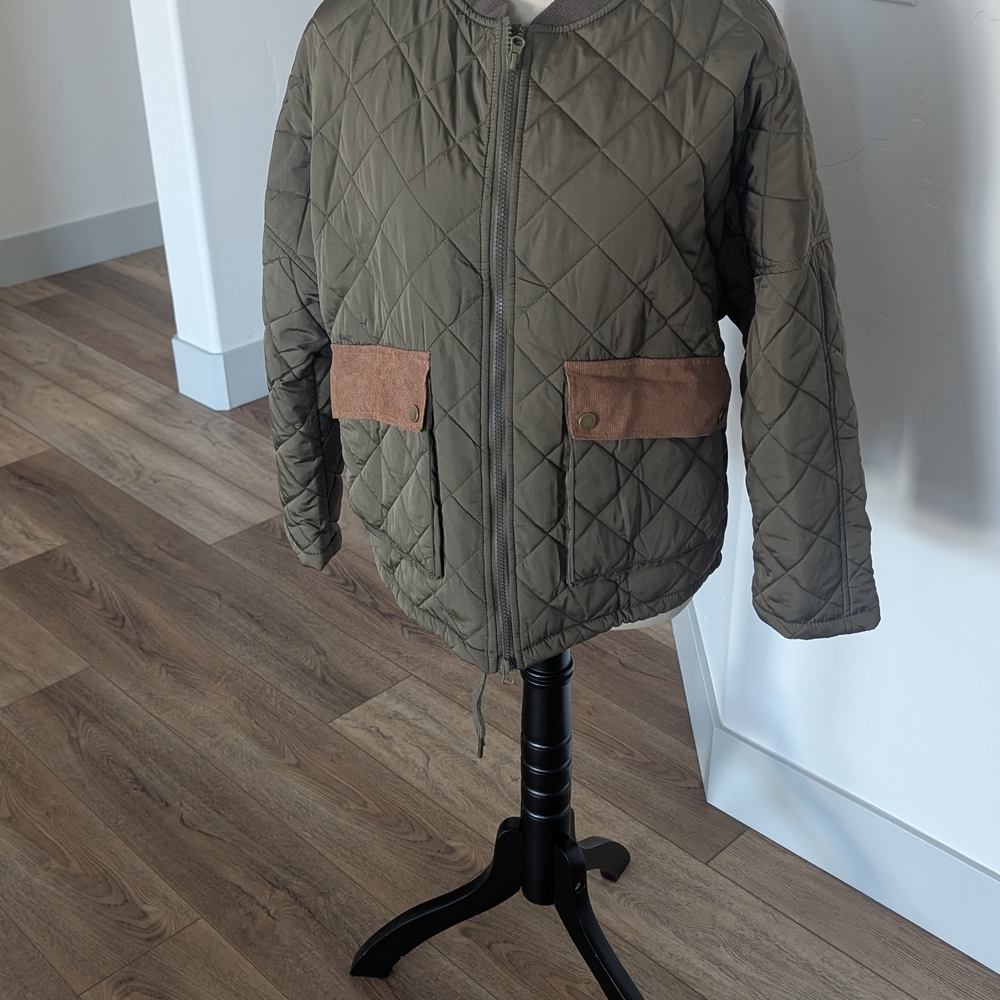 Amazon Essentials Olive Bomber Jacket - image 3